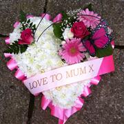 Pink &amp; white heart 